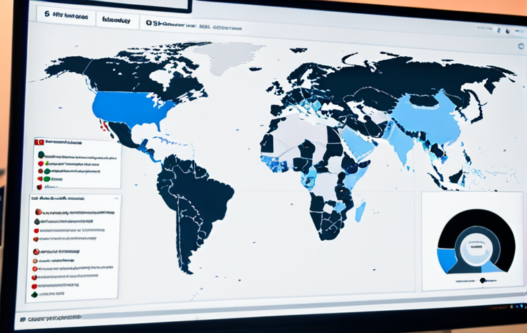**
A security operations center (SOC) dashboard displaying real-time threat intelligence data. The screen shows a world map with active cyberattacks highlighted, along with graphs showing trending malware and phishing campaigns. Security analysts are collaborating around the dashboard, analyzing the data to identify and mitigate threats. The scene evokes a sense of urgency and proactive defense against cyberattacks.
**