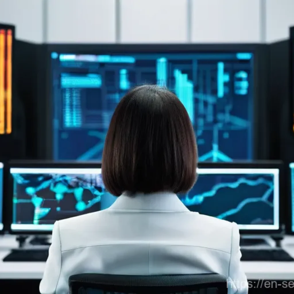 사이버 공격 발생 후 초기 대응 절차 - **Prompt for "The Immediate Aftermath: Assessing the Damage"**:
    A medium shot of a focused cyber...