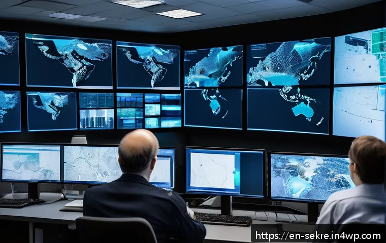 사이버 보안 사고 대응팀의 역할과 책임 - A high-tech cybersecurity incident response command center with a diverse team of professionals acti...